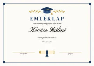 Oklevél minta: Ballagás és emléklap
