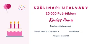 Ajándékutalvány minta: Születésnapi utalvány