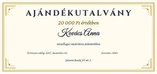 Ajándékutalvány minta: Vásárlási utalvány
