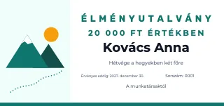 Ajándékutalvány minta: Élményutalvány