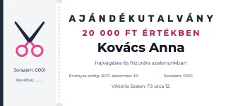 Ajándékutalvány minta: Szalonutalvány