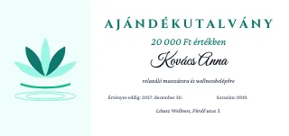 Ajándékutalvány minta: Masszázs és wellness utalvány